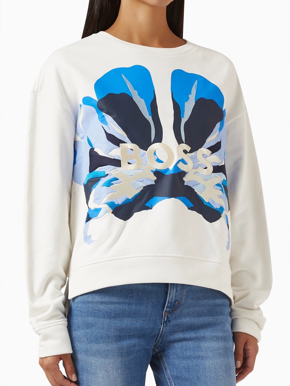 BOSS | L | Ehanne Artwork Sweatshirt in Organic-cotton